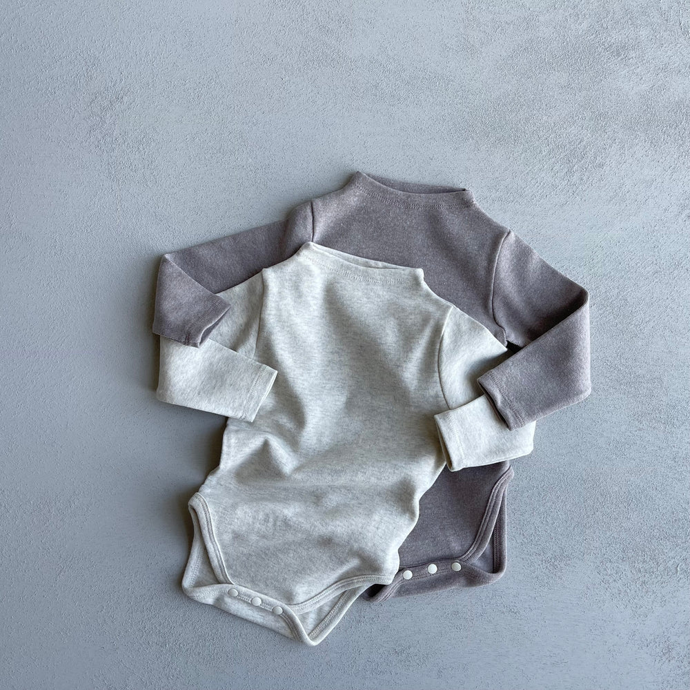 solid half neck babysuit