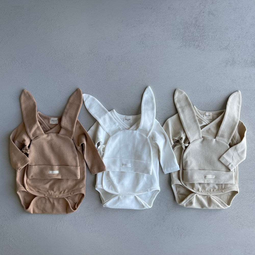 rabbit babysuit&bonnet