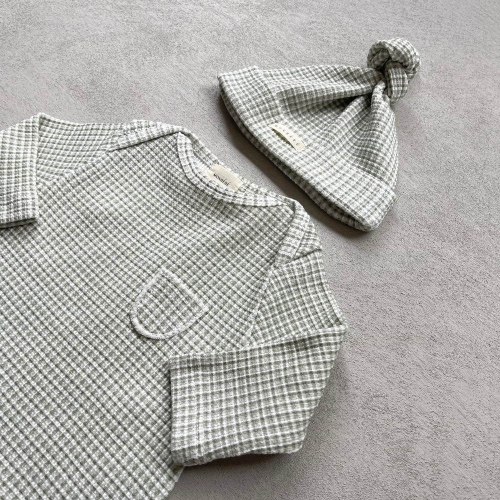 
                  
                    check waffle babysuit set
                  
                